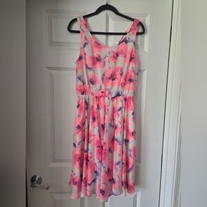 Betsey Johnson Floral Print Sleeveless V-Neck Dress Size 12